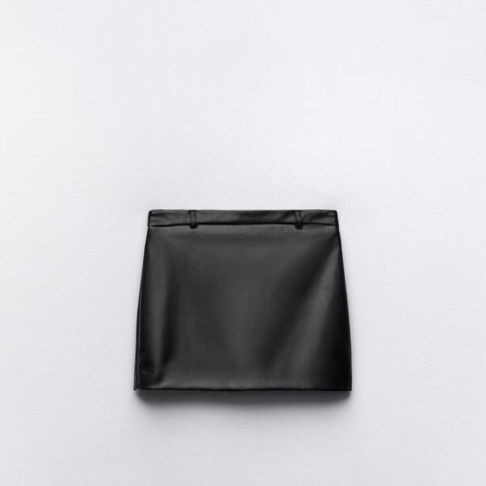 Zara Faux Leather Black Mini Skirt